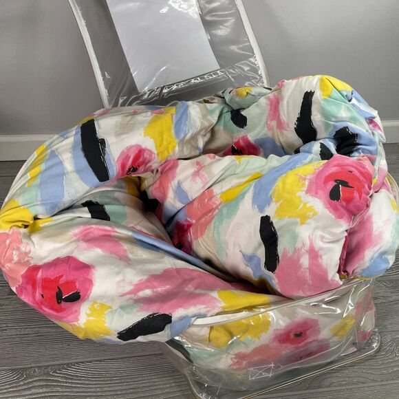 Kate Spade Paintball Floral Full-Queen Comforter Colorful Watercolor Pink Blue - Picture 9 of 10